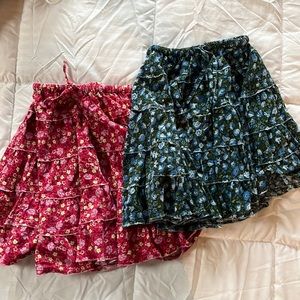 LL Bean girls tiered ruffle skirts 5/6/7